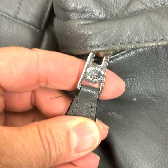 Coach Charles Gray Blue Striped Leather Backpack Men’s Designer Bag - Picture 10 of 10